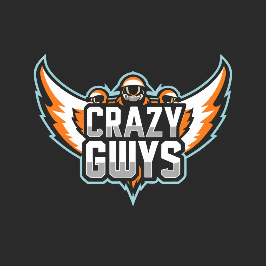 a logo design,with the text 'CRAZY GUYS', main symbol:CRAZY,TEAM,WINGS,Moderate,be used in Events industry,clear background