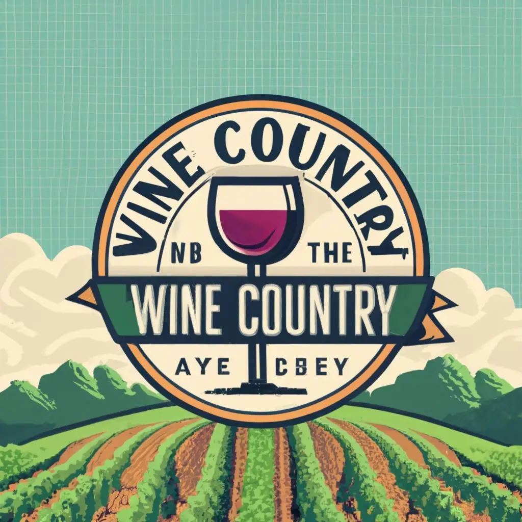 logo, Wine glass, Grapes, Warehouse, grape field, with the text "Wine Country Warehouse", typography, be used in Retail industry