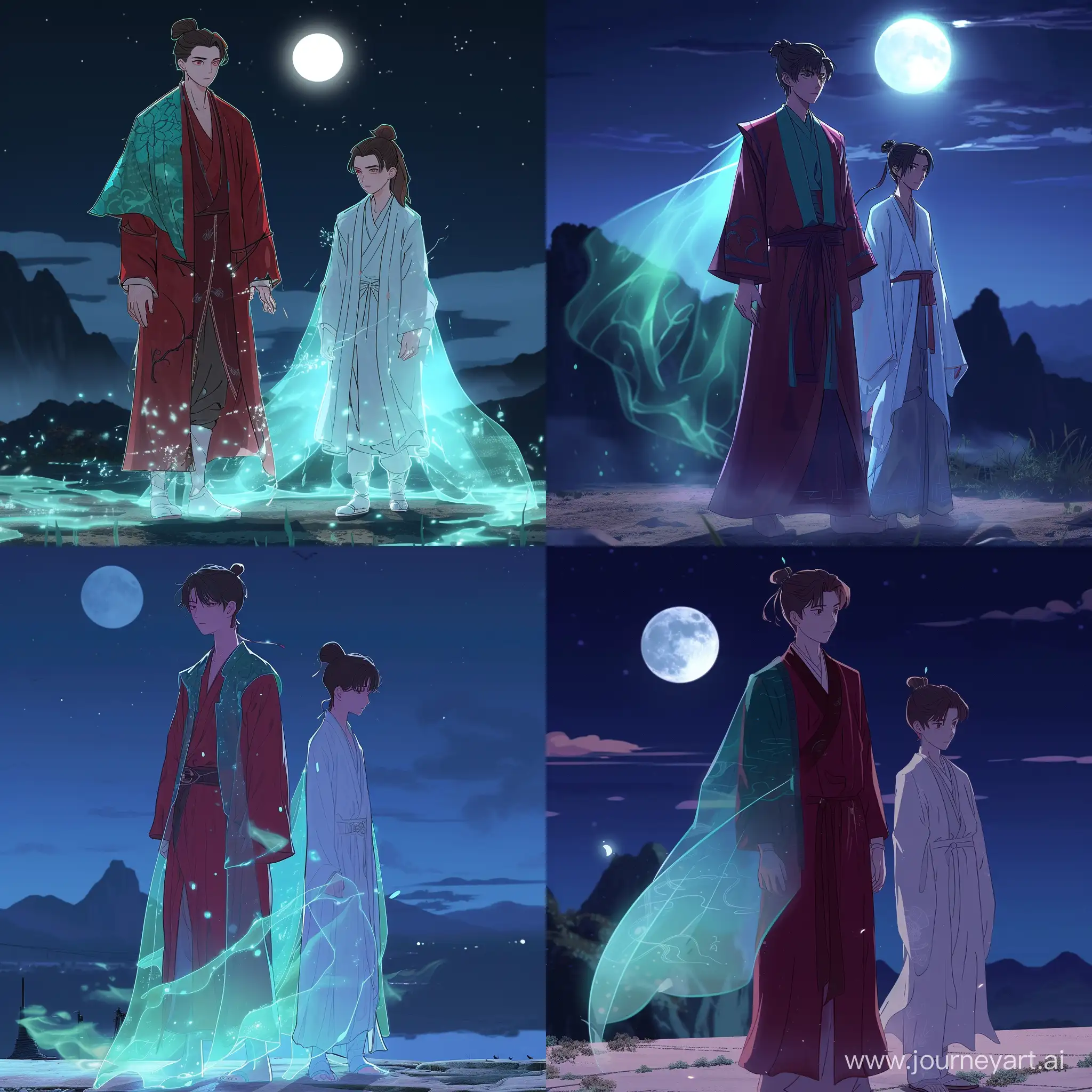 Martial-Arts-Duo-AncientStyle-Animation-with-Crimson-and-MoonWhite-Robes