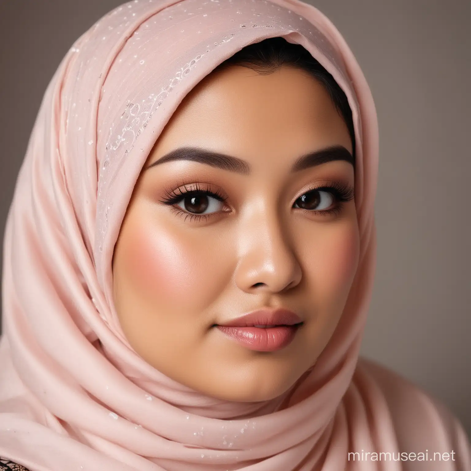 Wanita gemuk cantik Indonesia berjilbab