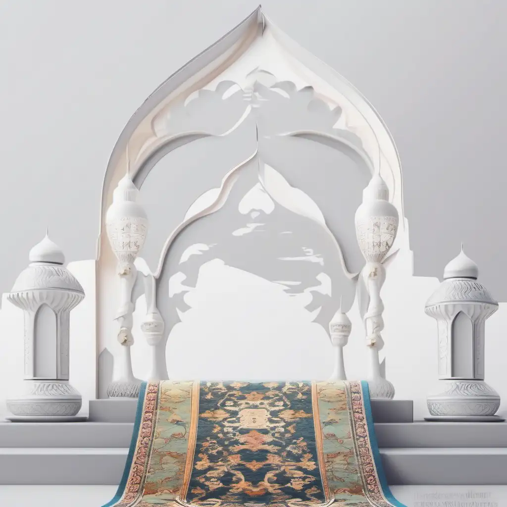 Modern Oriental Arabesque with Flowing Carpet in Realistic Soft Colors