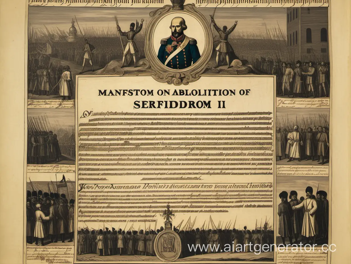 Манифест об отмене крепостного права, 1785г, Император Федор Второй Романов
