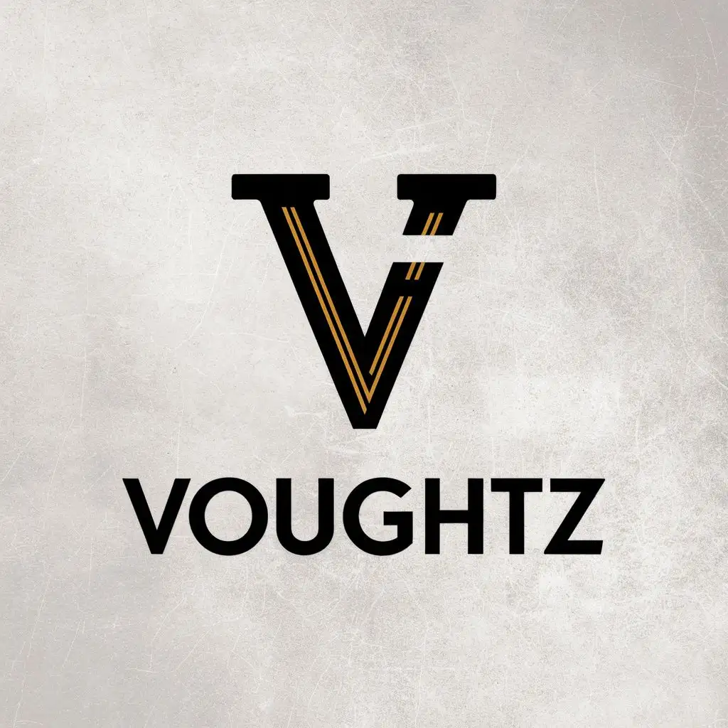 logo, Main symbol should be a V, and it should include Roman imagery and look Roman imperial,, with the text "VoughtZ", typography