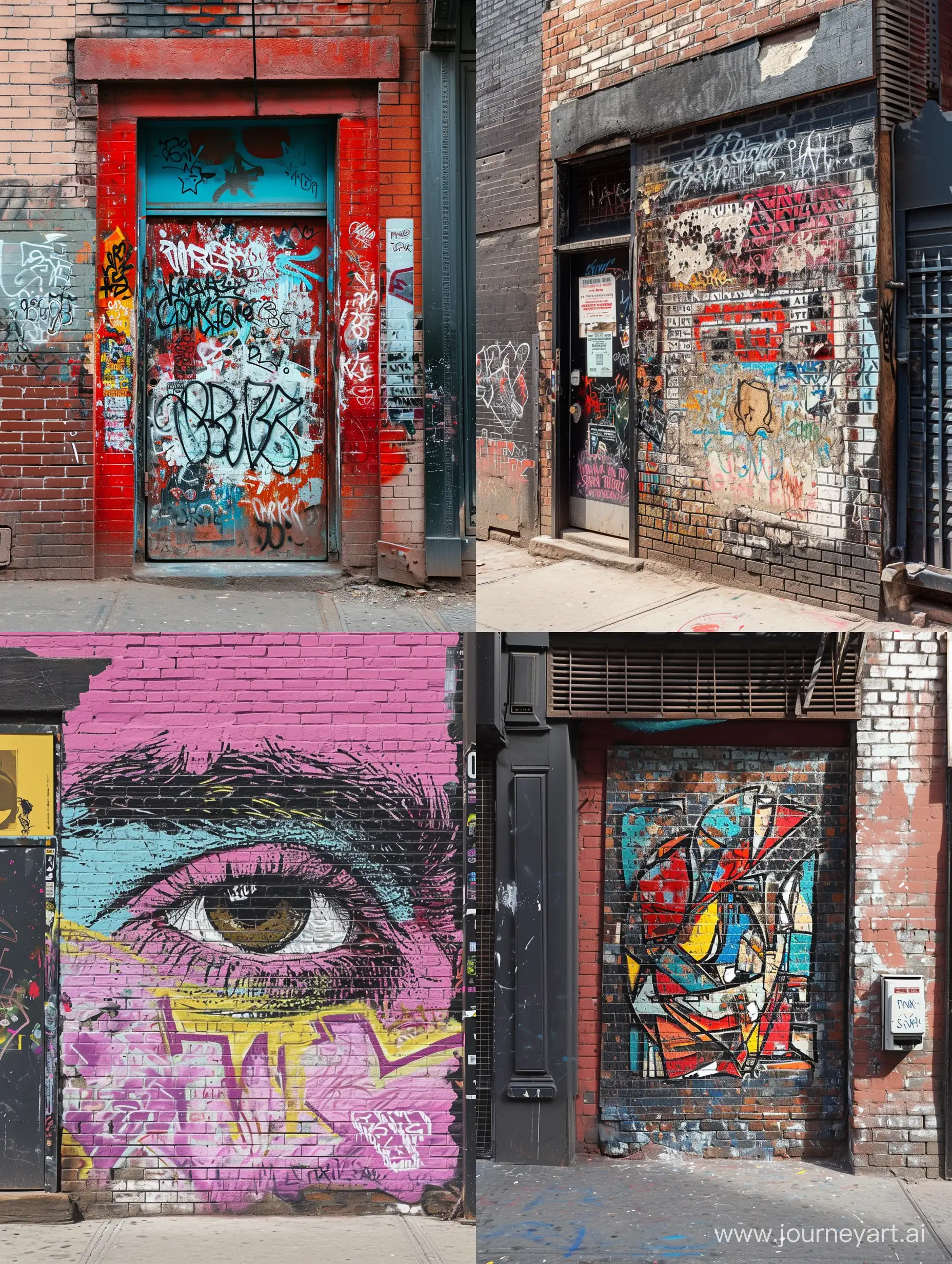 Graffiti-Art-Punky-Style-on-New-York-Brick-Wall