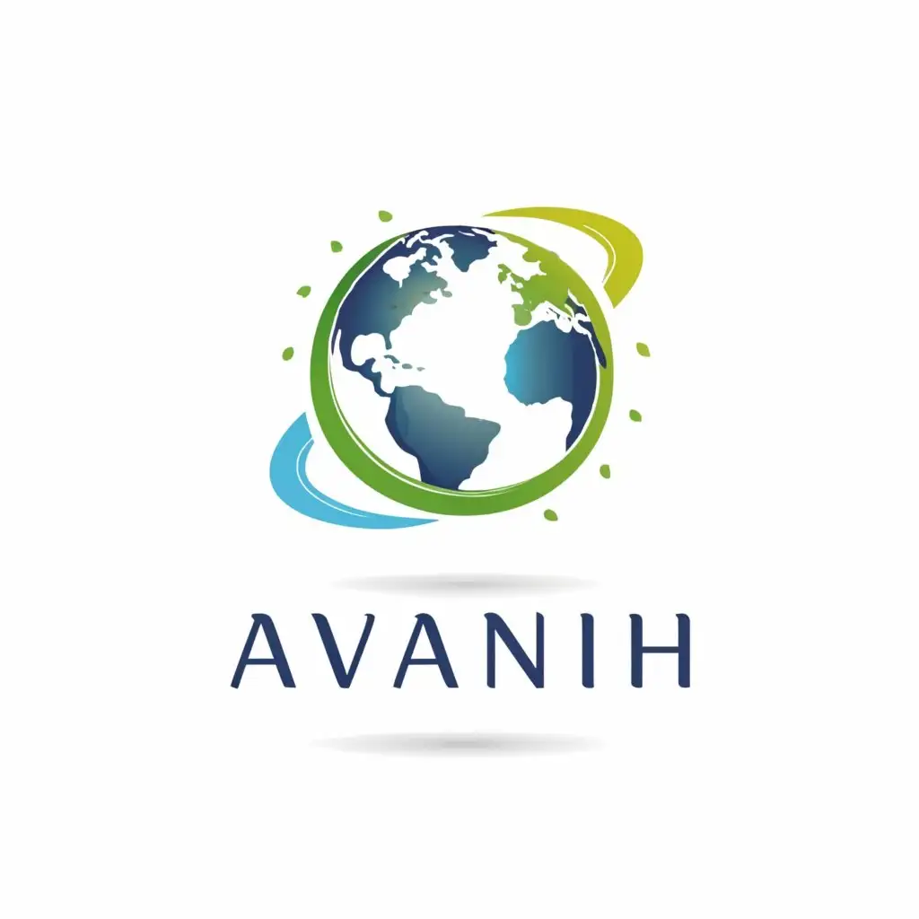 a logo design,with the text Avanih, main symbol:Earth in green and blue color,Moderate, clear background, in 3d texture,a very proffessional and unique font. with text on earth symbol