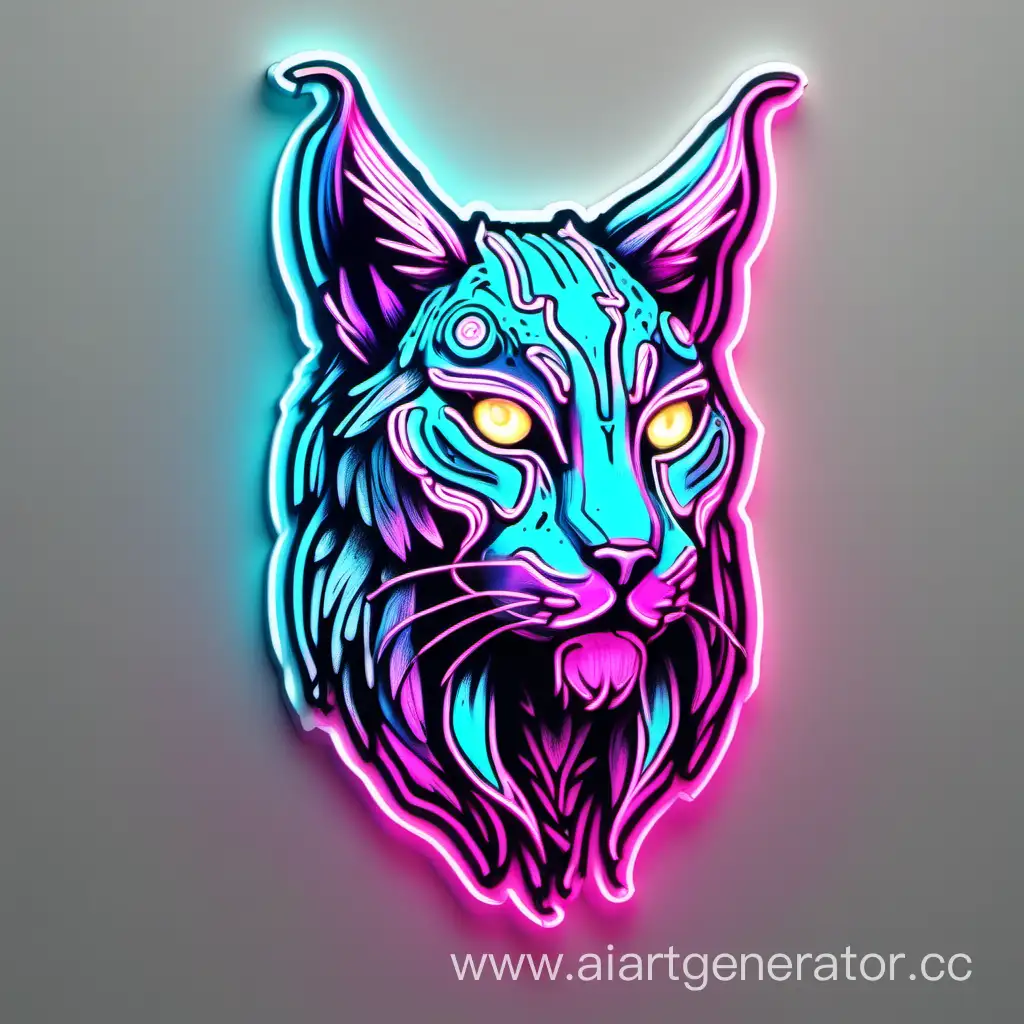 Vibrant-Neon-Sketch-of-a-Majestic-Lynx