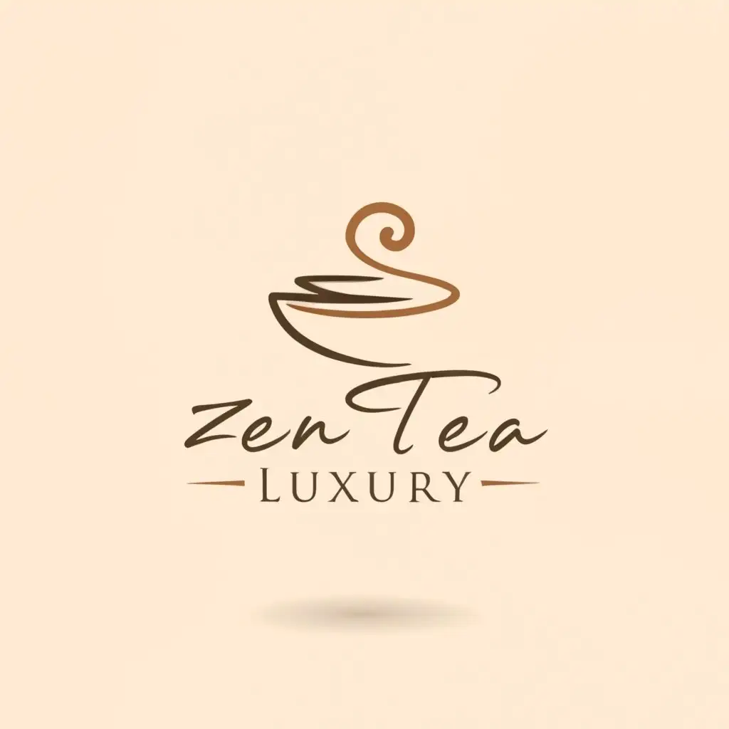 a logo design,with the text 'Zen tea luxury tea', main symbol:tea cup brown ,Minimalistic,clear background