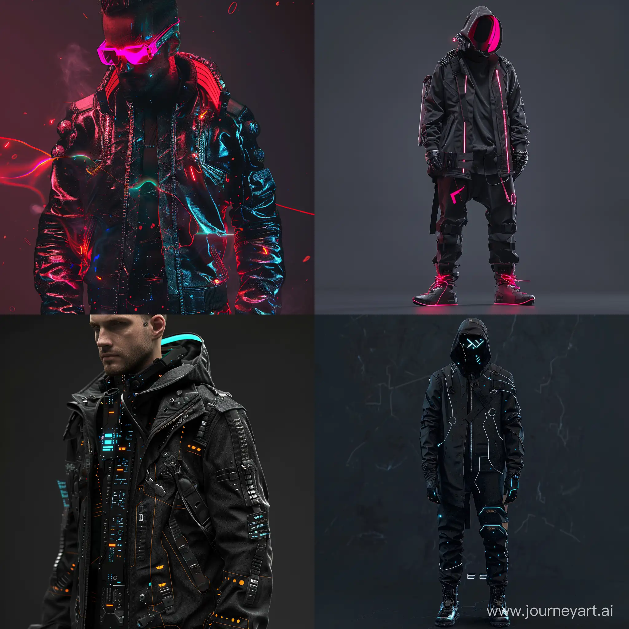 man cyberpunk clothes concept