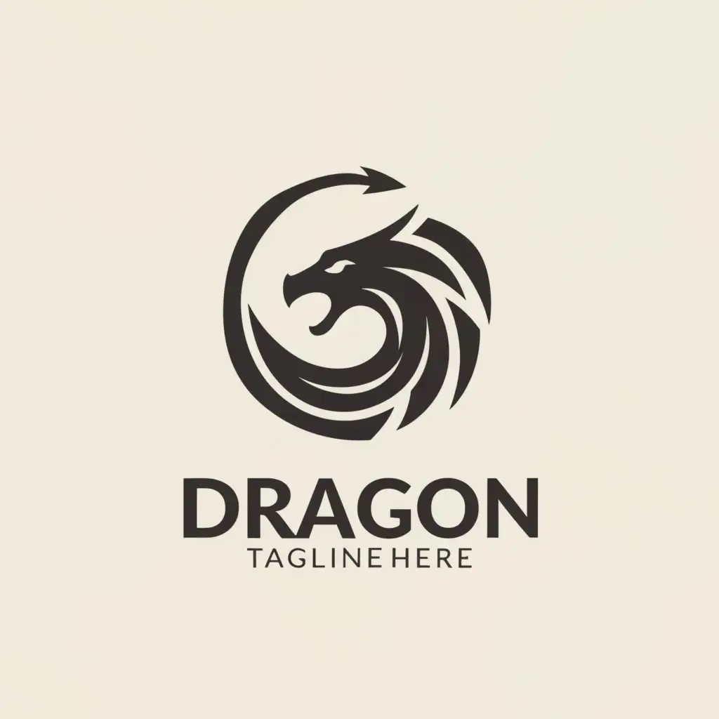 a logo design,with the text "dragon", main symbol:dragon in a circle,Minimalistic,clear background