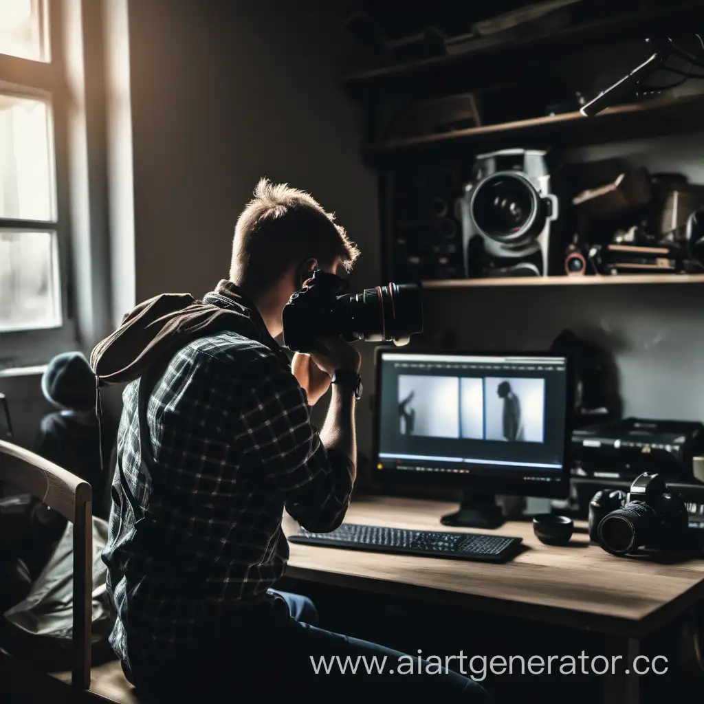 Photographer-Reviewing-Images-on-Computer-Monitor