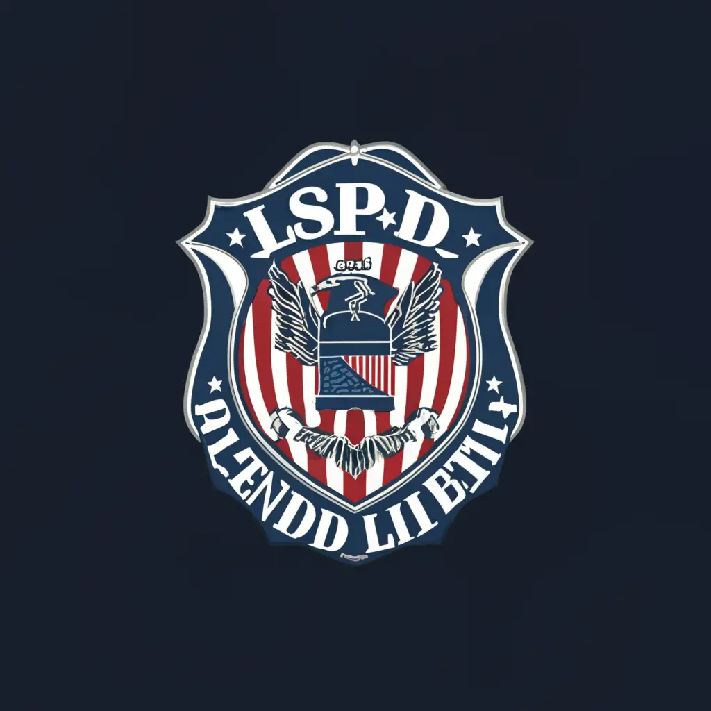 a logo design,with the text "LSPD LEGEND LIBERTY", main symbol:POLICE USA,Moderate,clear background
