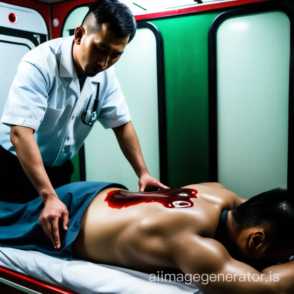 Traditional Chinese Ambulance Blood Cupping Therapy for Lower Back Pain  Relief | AI Image Generator