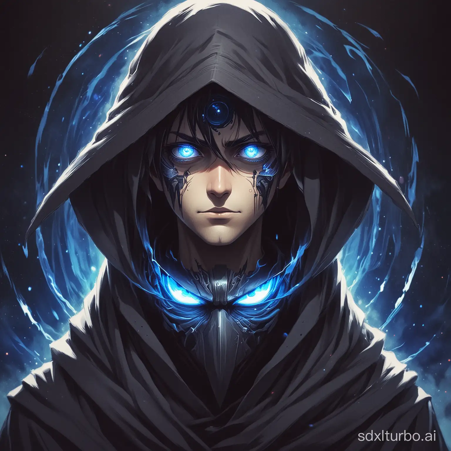 Mystical-Anime-Reaper-with-Rinnegan-Eyes-and-Blue-Magic-Hat