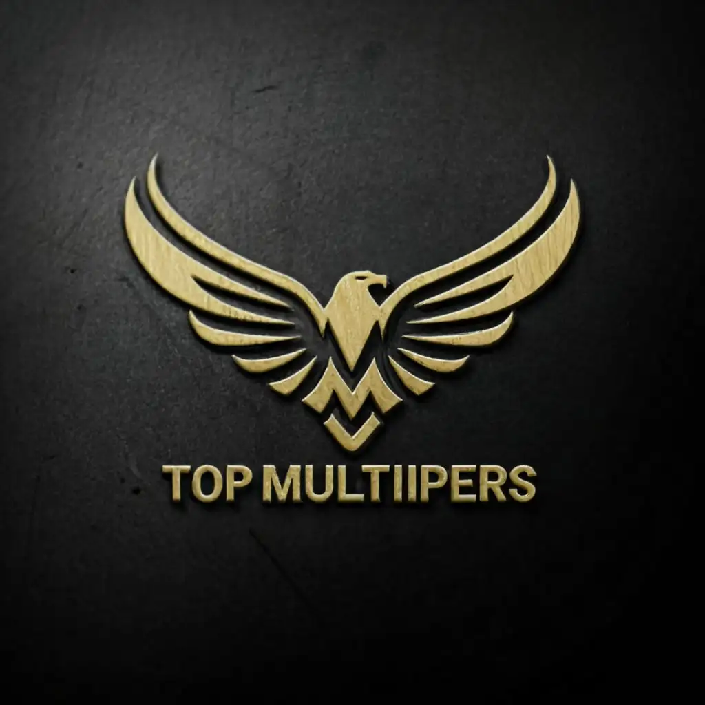 a logo design,with the text 'Top Multipliers', main symbol:eagle soaring up high,a badge,complex,be used in Education industry