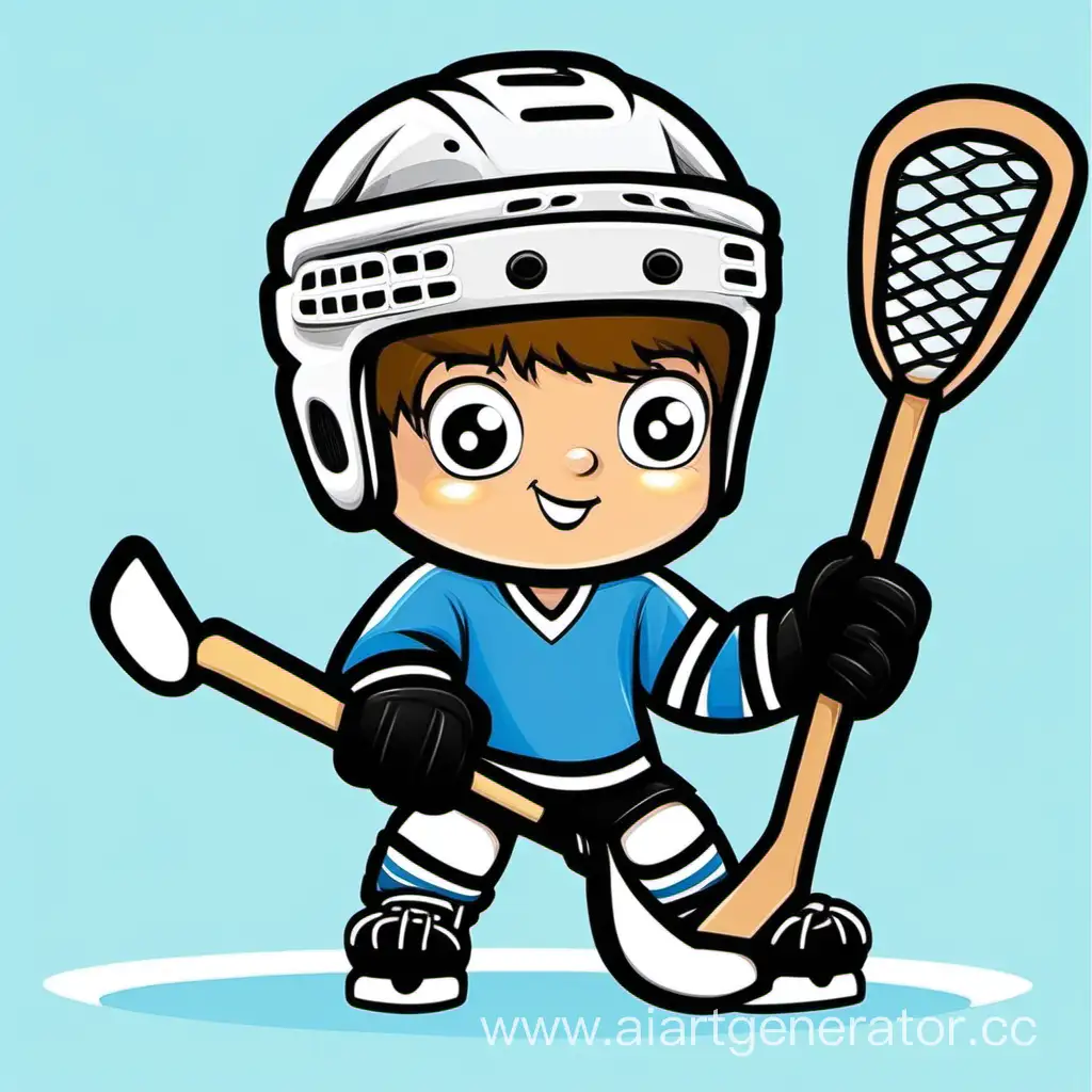 клиппарт хоккеист ребенок,мультяшный герой хоккеист с клюшкой