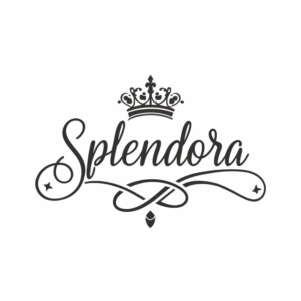 a logo design,with the text "Splendora", main symbol:crown, royal,complex,clear background