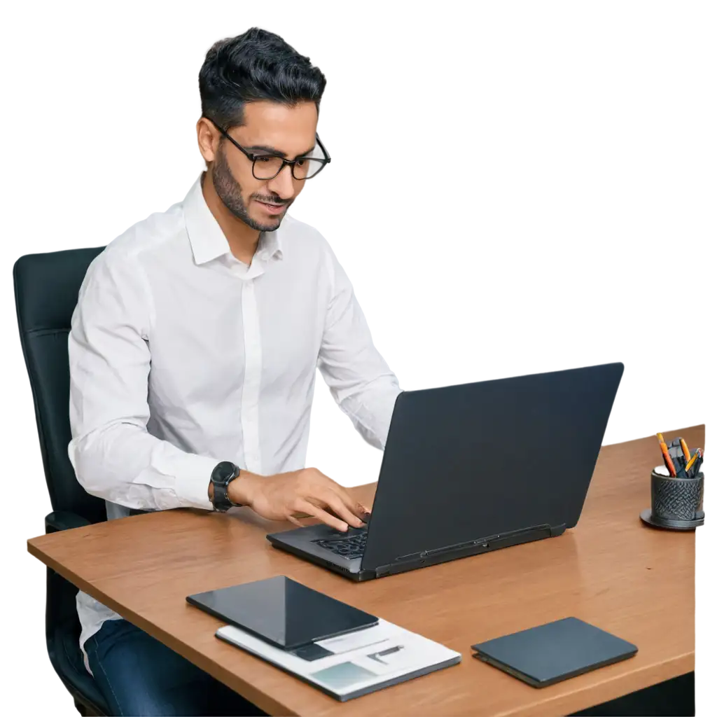 a man working in office table