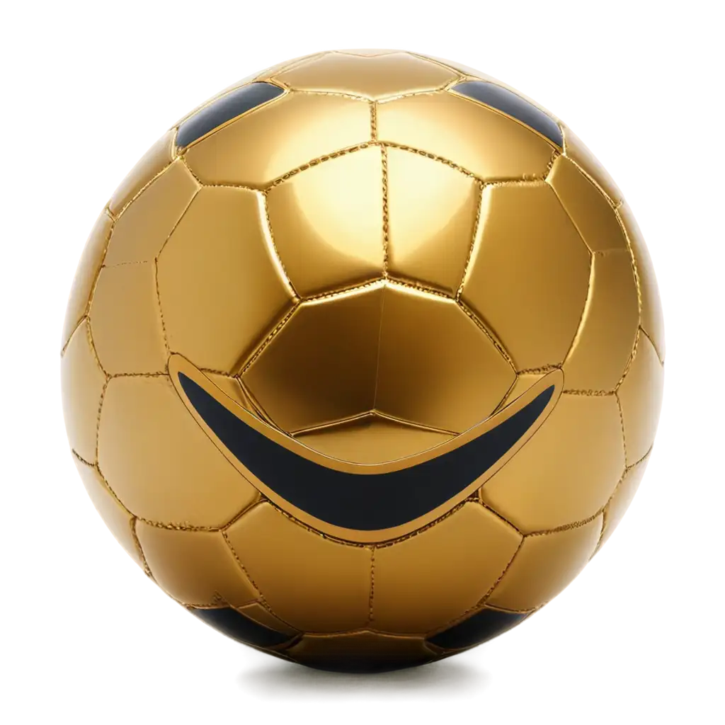 a very detailed golden soccer ball that looks very realistic and has patterns like nike soccer balls