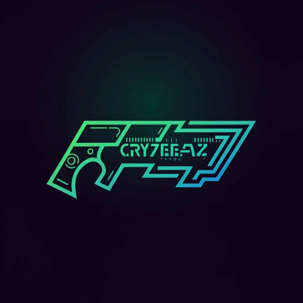 LOGO-Design-for-Crypteazy-Futuristic-Weapon-Symbol-with-Entertainment-Industry-Flair-on-a-Clear-Background