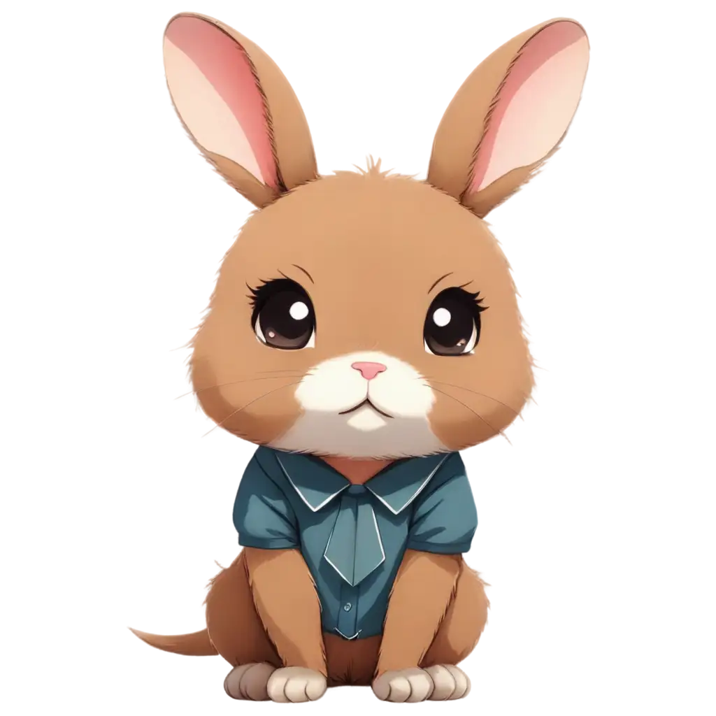 a cute anime rabbit that looks sad