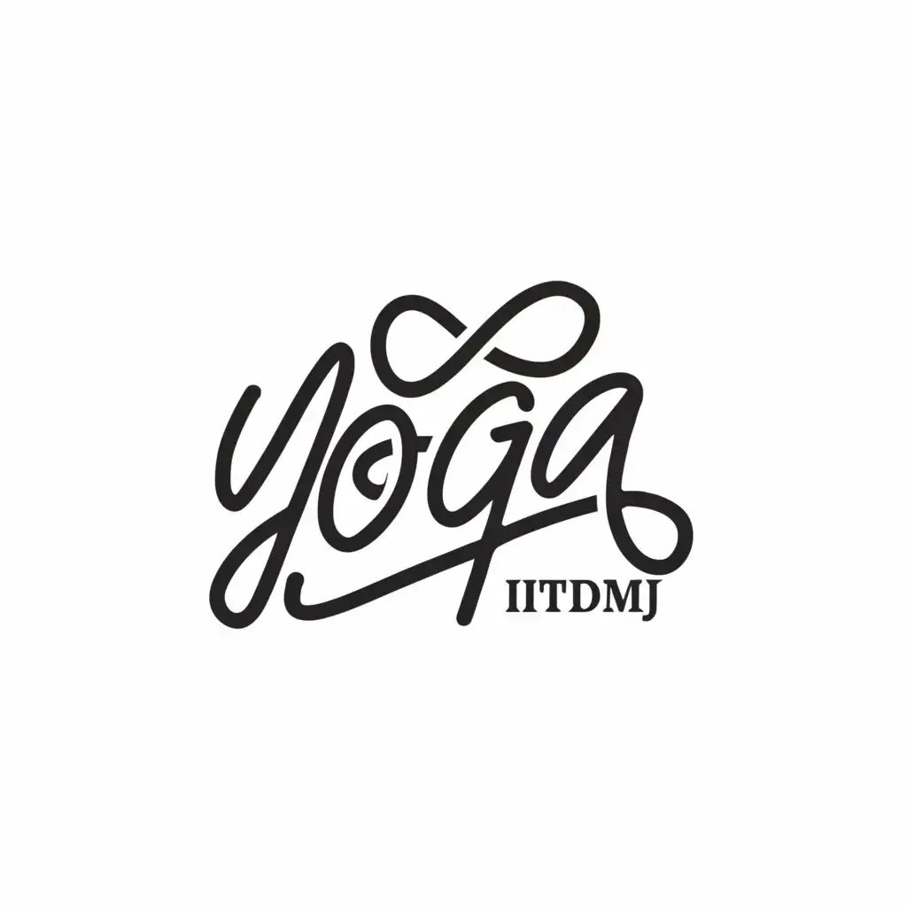 a logo design,with the text "Yoga iiitdmj", main symbol:curves,Moderate,be used in Sports Fitness industry,clear background