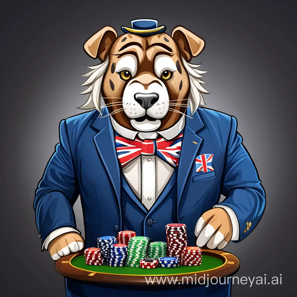 Charming British Mascot for Angliabetcom Online Casino and Betting Site