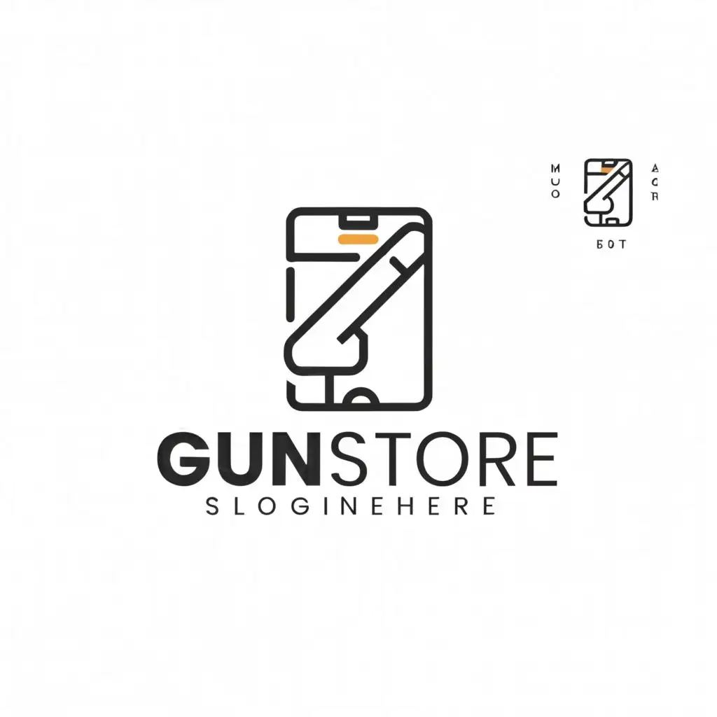 a logo design,with the text "GUN Store", main symbol:handphone store, make a modern logo,Minimalistic,clear background