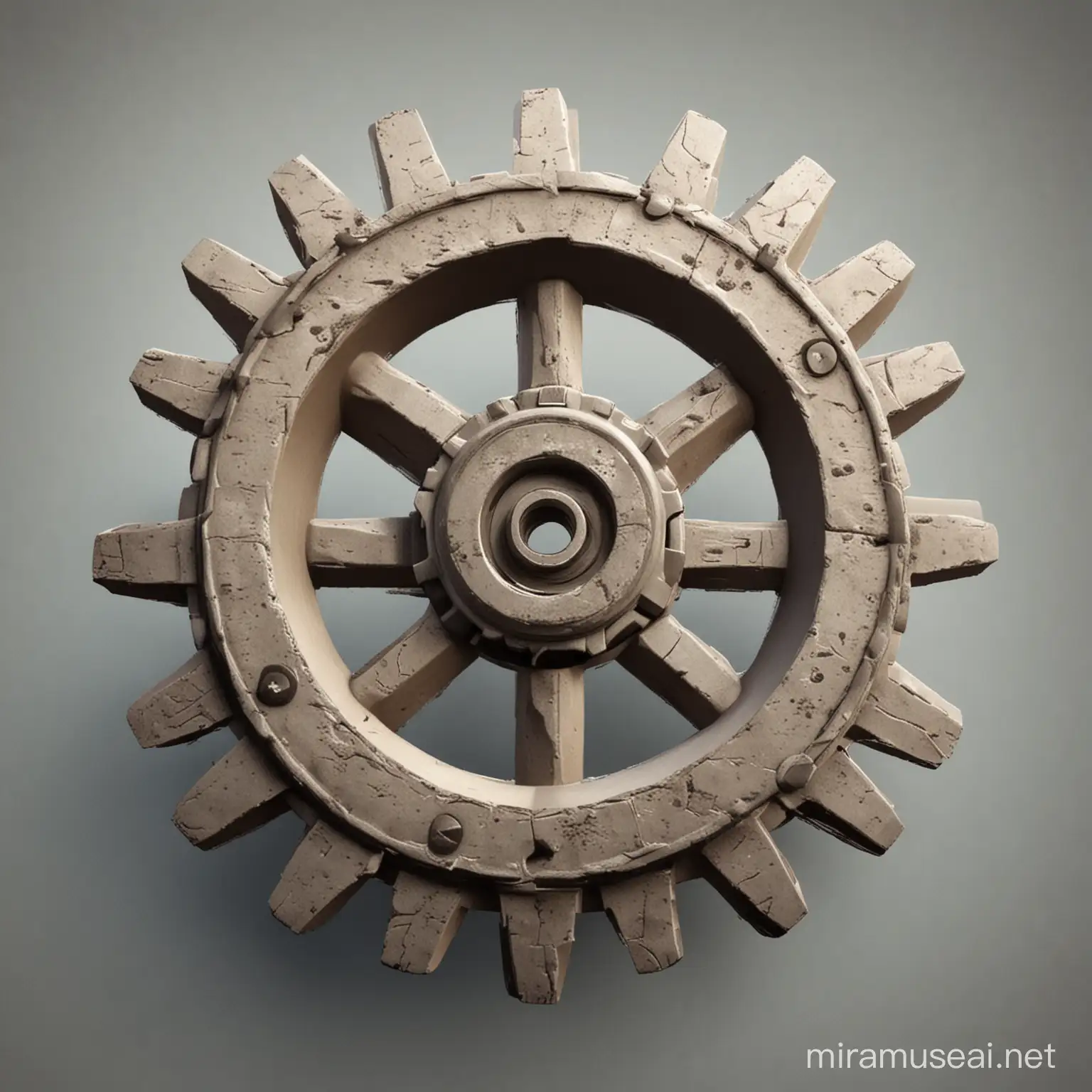 Cartoon Cogwheels in Motion on a Vibrant Background