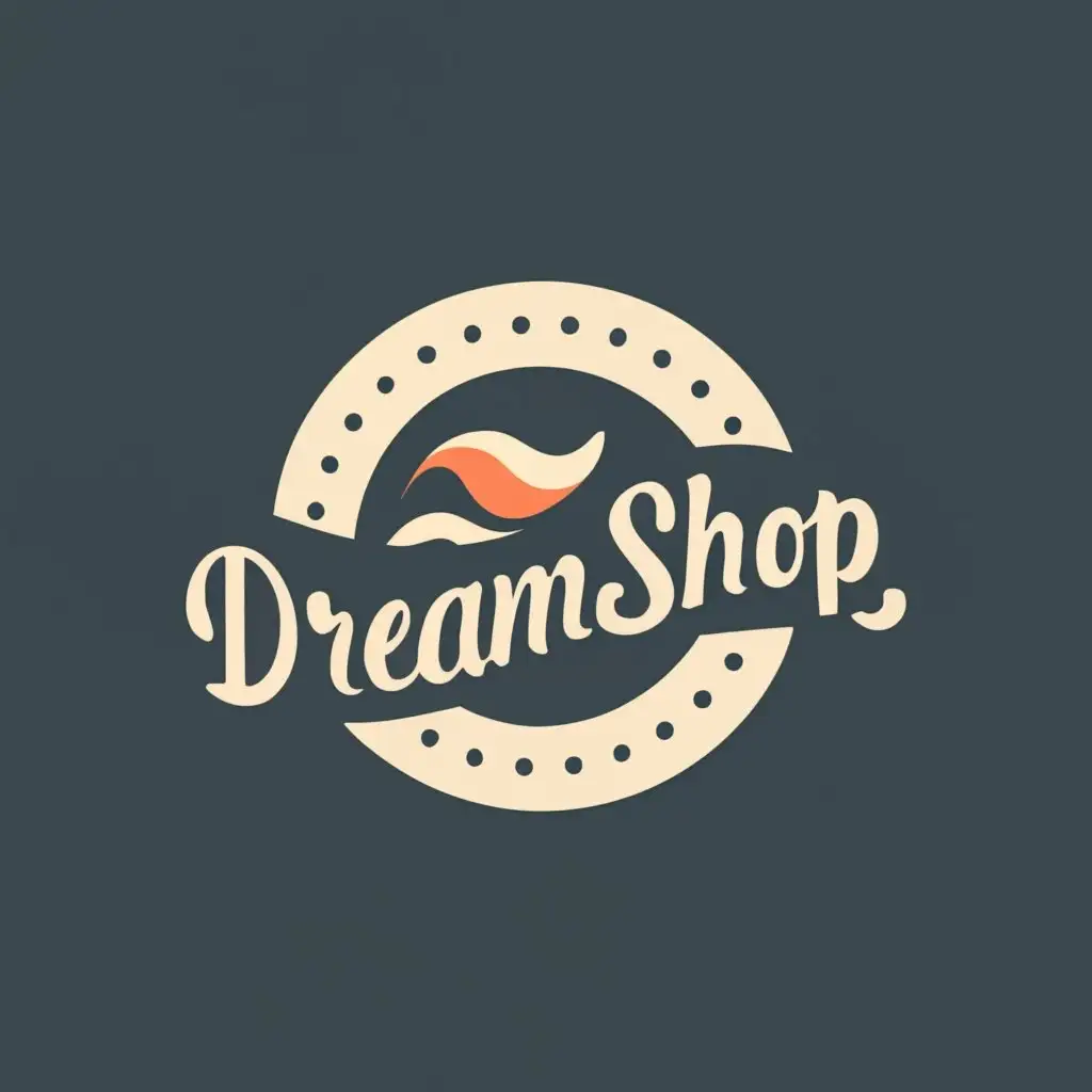 logo, classic dark for company, with the text "DreamShop", typography