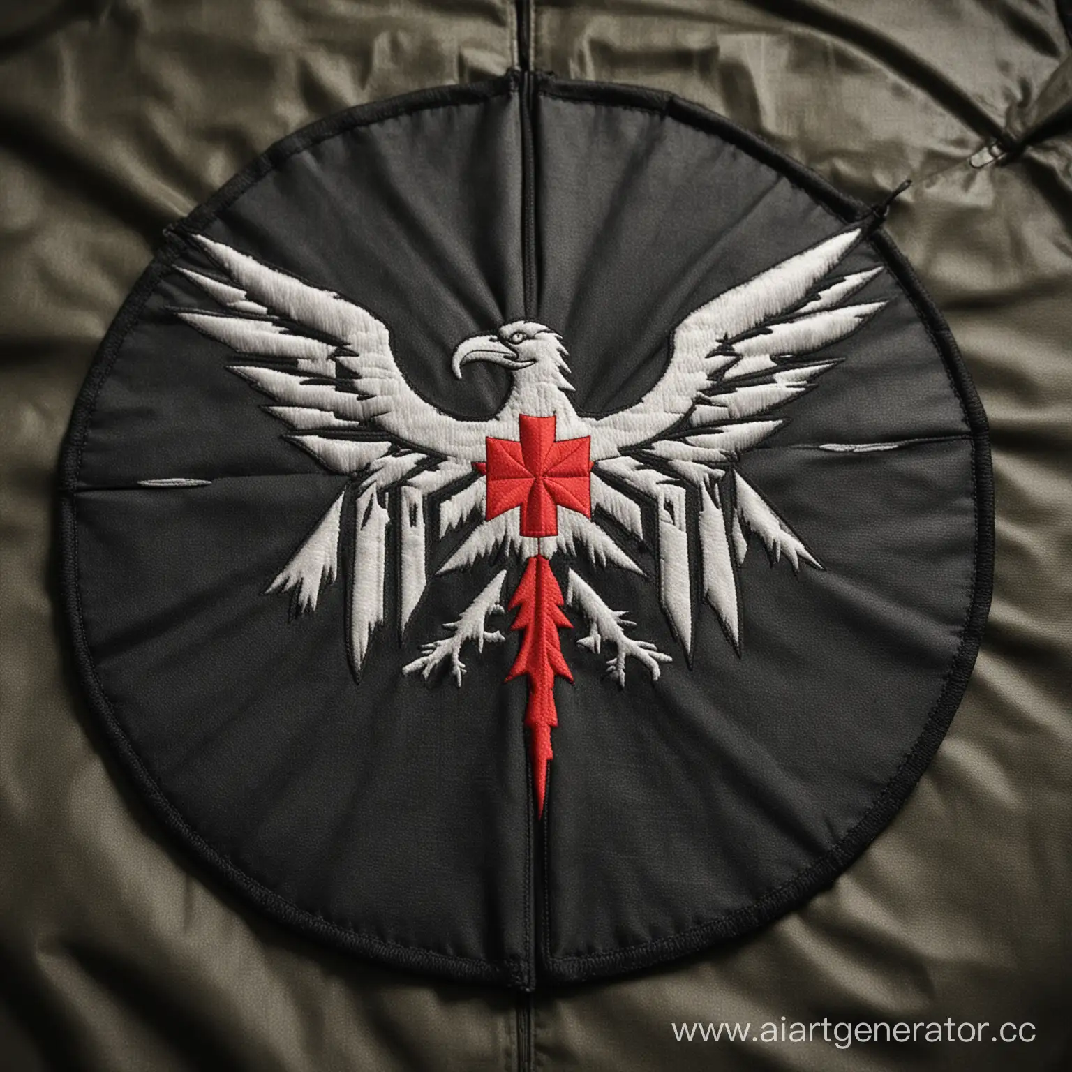 Sniper-Jacket-Patch-Design-with-Crow-Umbrella-Corporation-Symbol-and-Knives