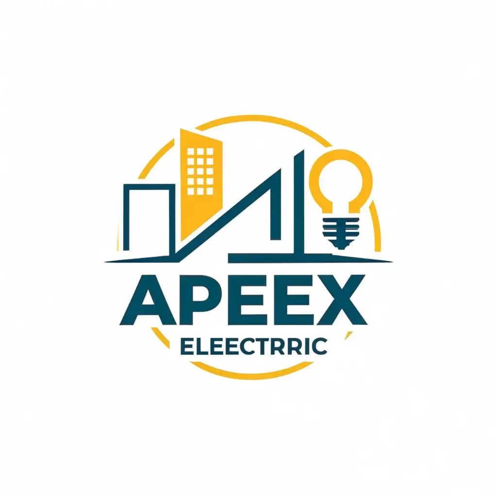 logo,  professional, wire, circuit, with the text "APEX Electric", typography, be used in Construction industry