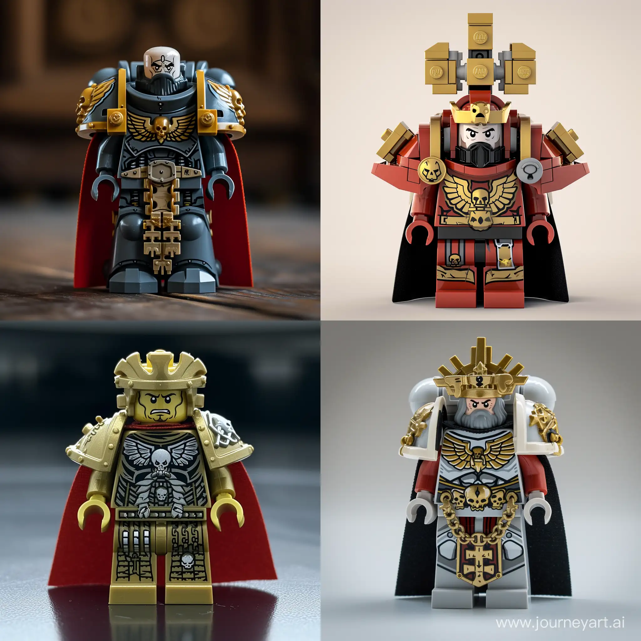 God-emperor from Warhammer universe, frontal view, centered image, smooth edges, sharp lines, classic minifigure expression, neutral expression, customizable, wide range of colors and accessories, avatar, profile picture