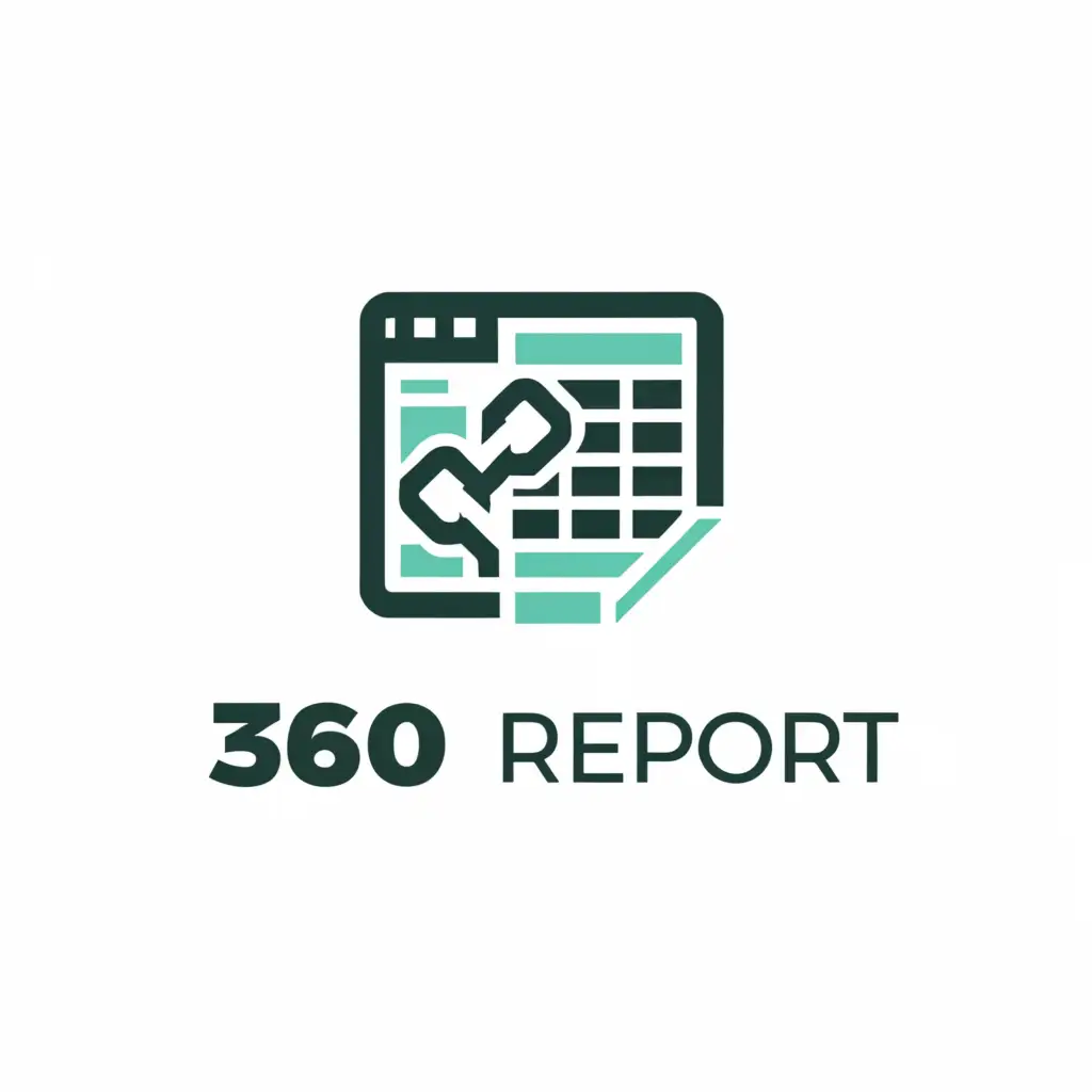 a logo design,with the text "360 Report", main symbol:An Excel sheet with a wrench and the 360-degree symbol,Moderate,be used in Finance industry,clear background