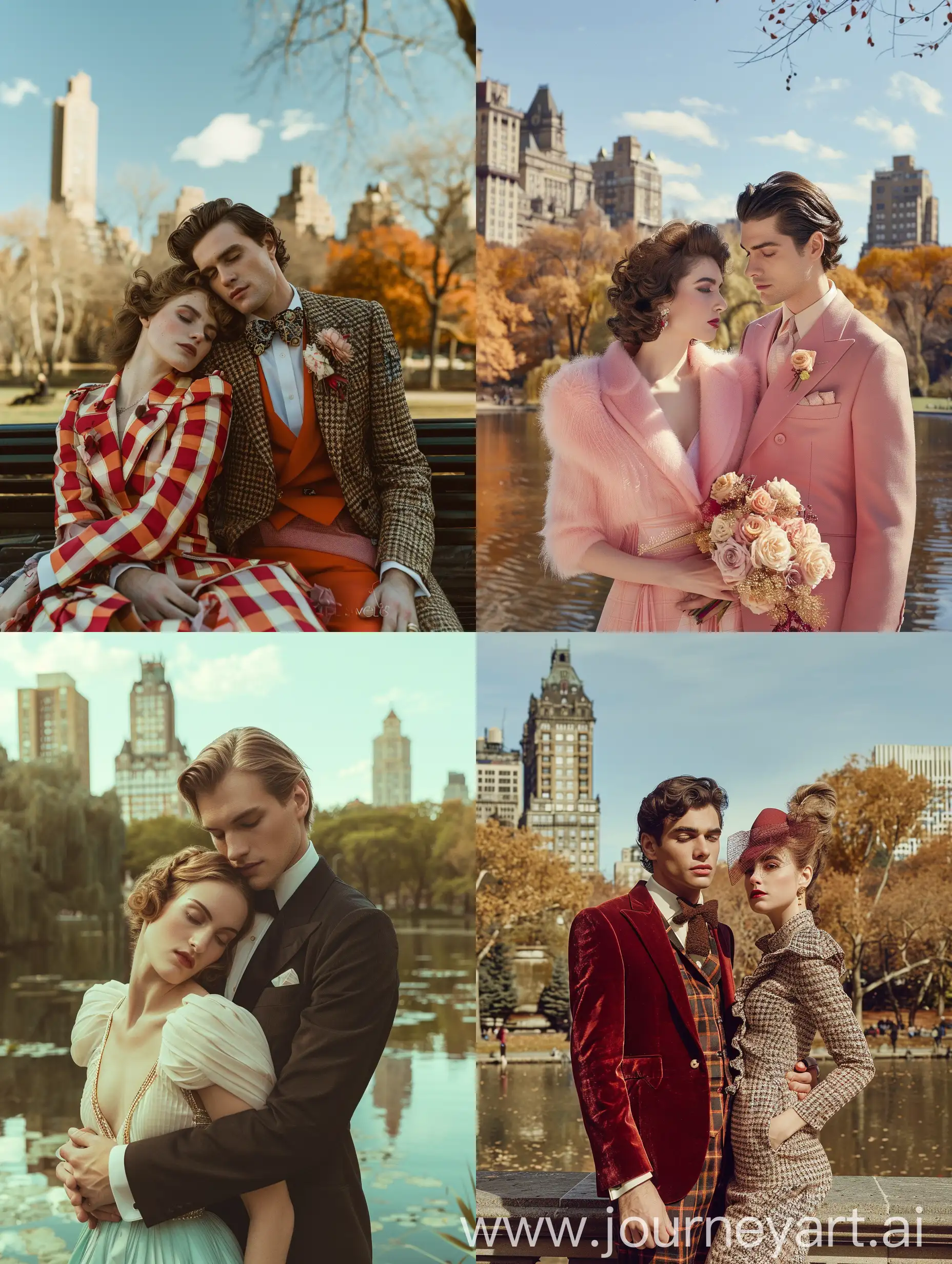 Stylish-Couples-Vogue-Photoshoot-with-Wes-Anderson-Aesthetic-in-Central-Park