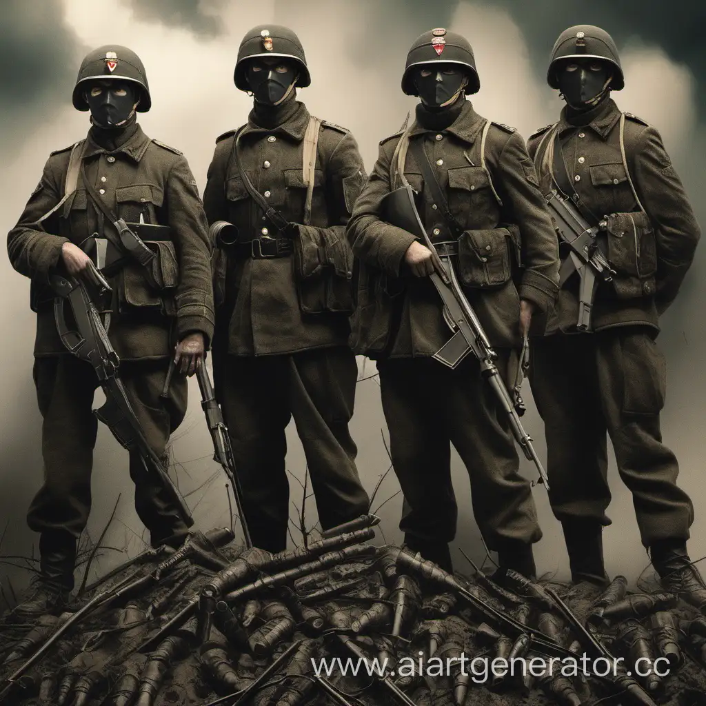 German-Soldiers-Amidst-Vultures-Black-Heap