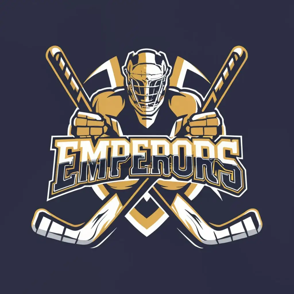 a logo design, with the text 'emperors', main symbol: ice hockey club, Moderate, clear background