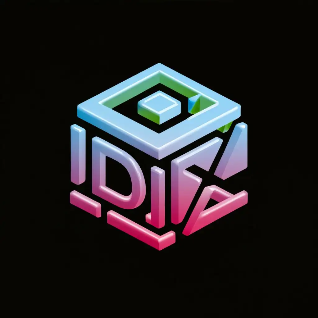 LOGO-Design-For-Dix-Pink-and-Violet-Rubiks-Cube-with-Bold-Typography-for-Technology-Industry