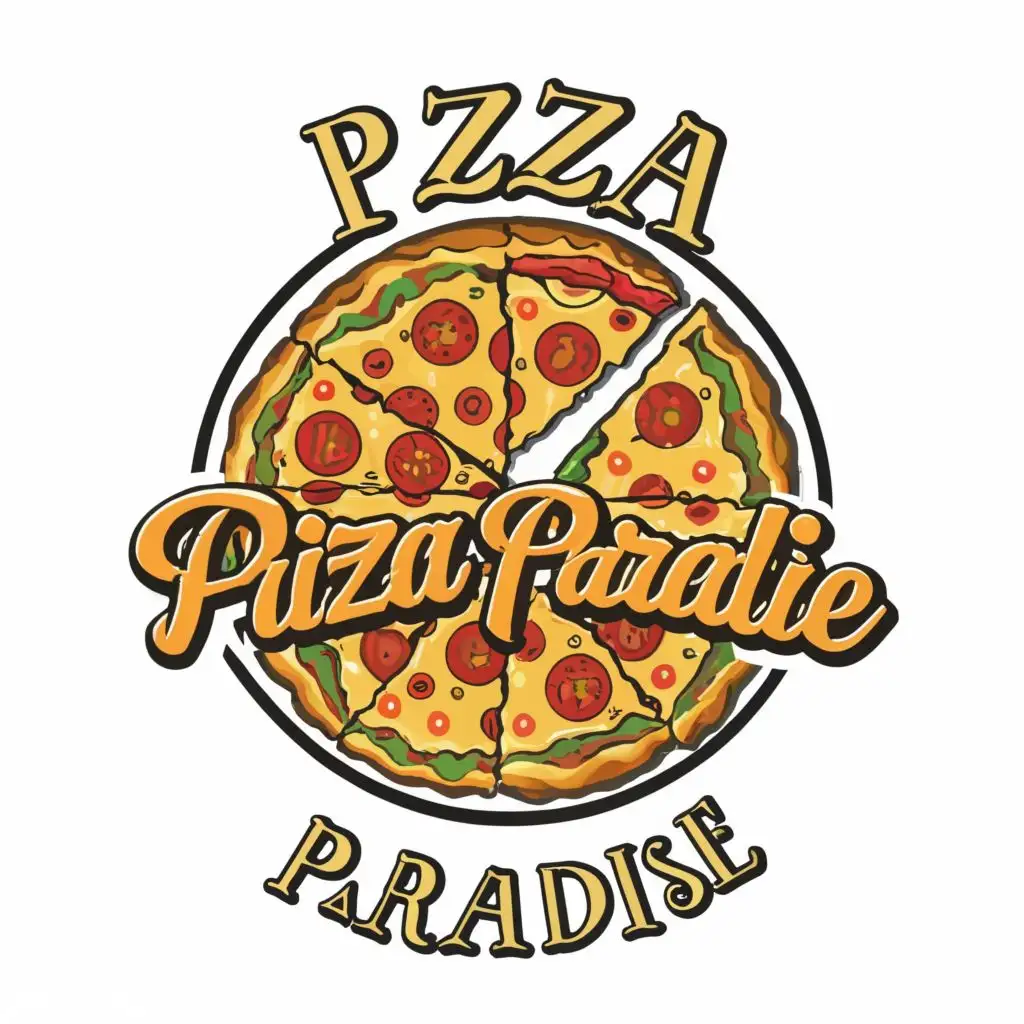 logo, Pizza, with the text "Pizza Paradise", typography