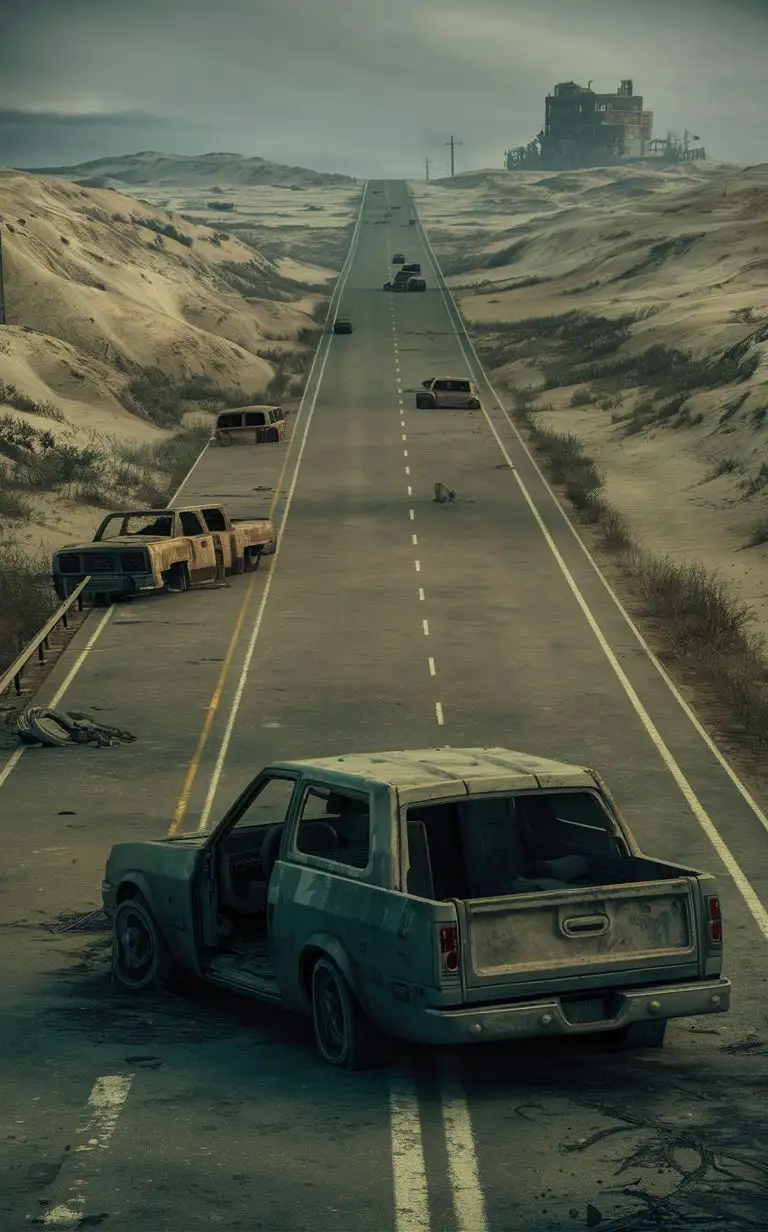 Desert Texas Road in PostApocalyptic Setting The Last of Us Inspired HD Image