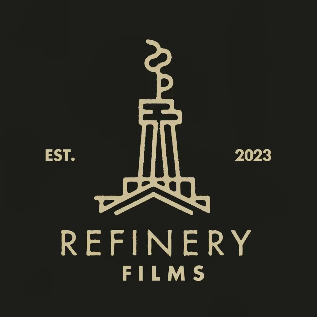 a logo design,with the text "Refinery Films", main symbol:Refinery Smoke,Moderate,be used in Entertainment industry,clear background