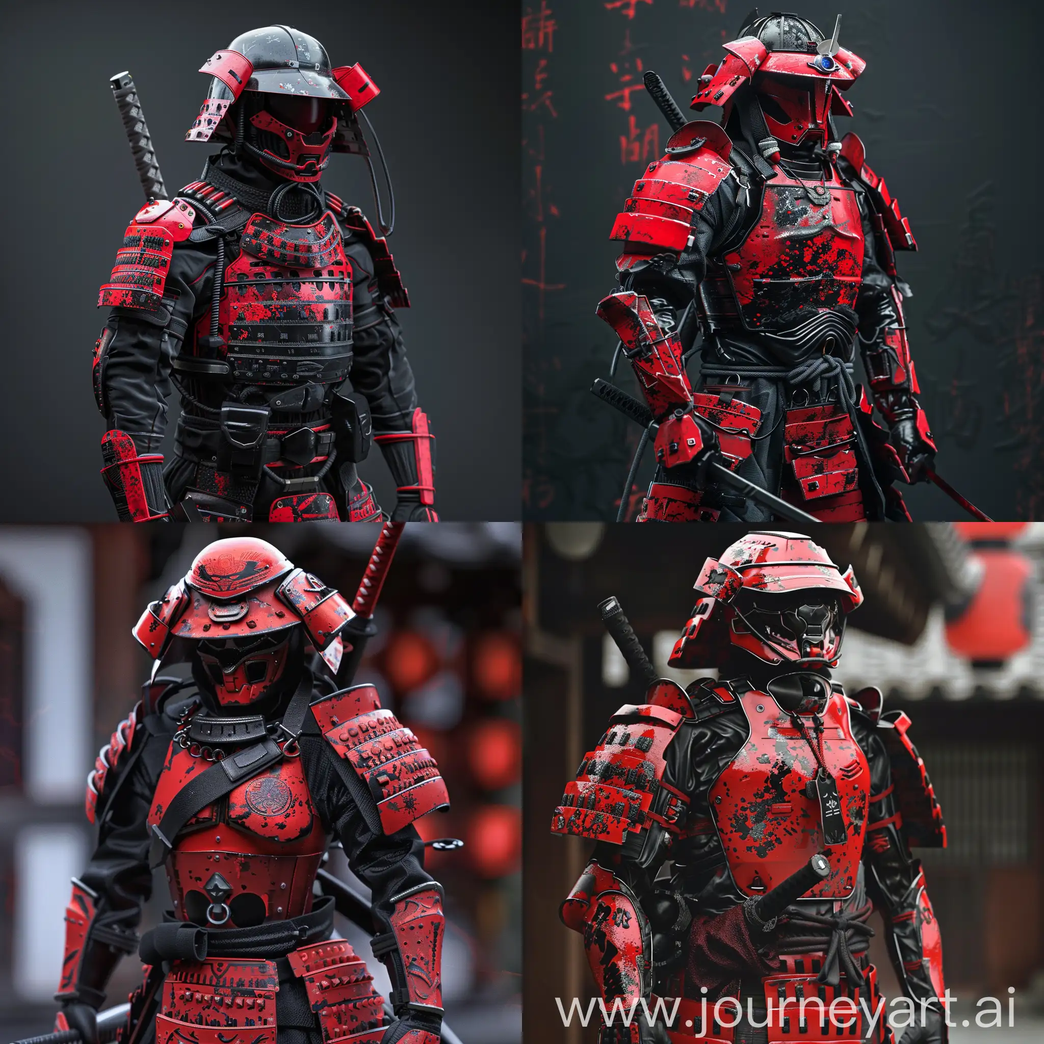 Futuristic-Cyberpunk-Samurai-Trooper-in-Red-and-Black