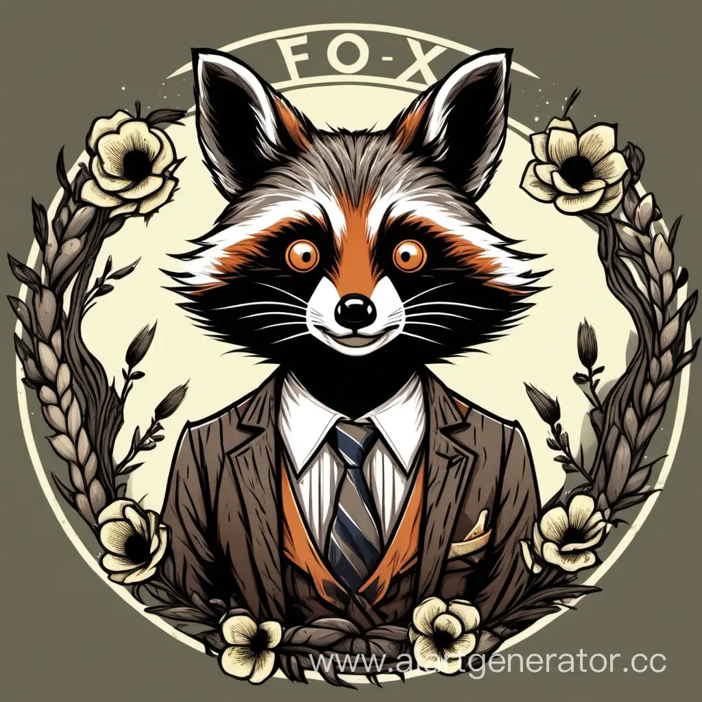 Playful-Encounter-Fox-Raccoon-in-Natures-Harmony