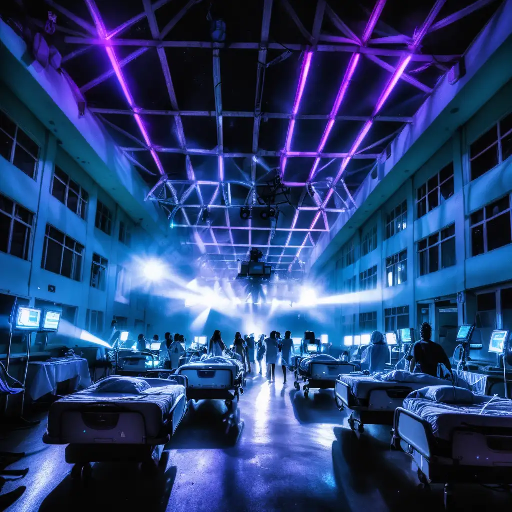 Dynamic Hospital Rave with Illuminated Atmosphere