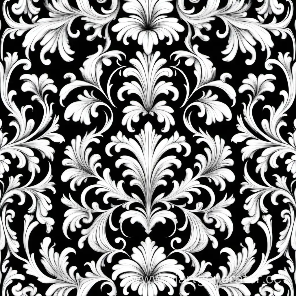 Elegant-Black-and-White-Baroque-Floral-Pattern