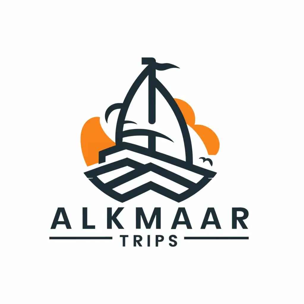a logo design,with the text "Alkmaar Trips", main symbol:Boat,Moderate,be used in Travel industry,clear background