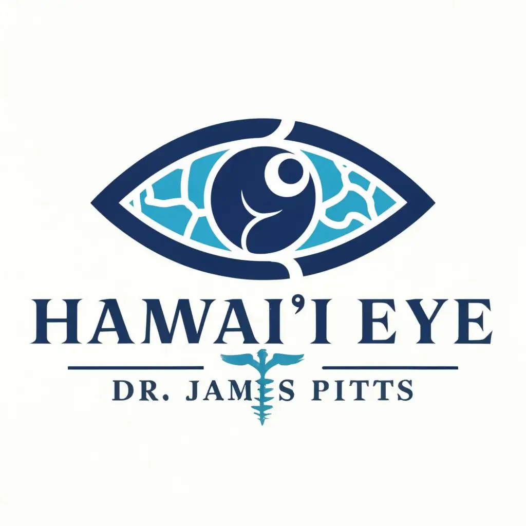 logo, Hawaii Eye, with the text "Dr. James Pitts", typography, be used in Medical Dental industry