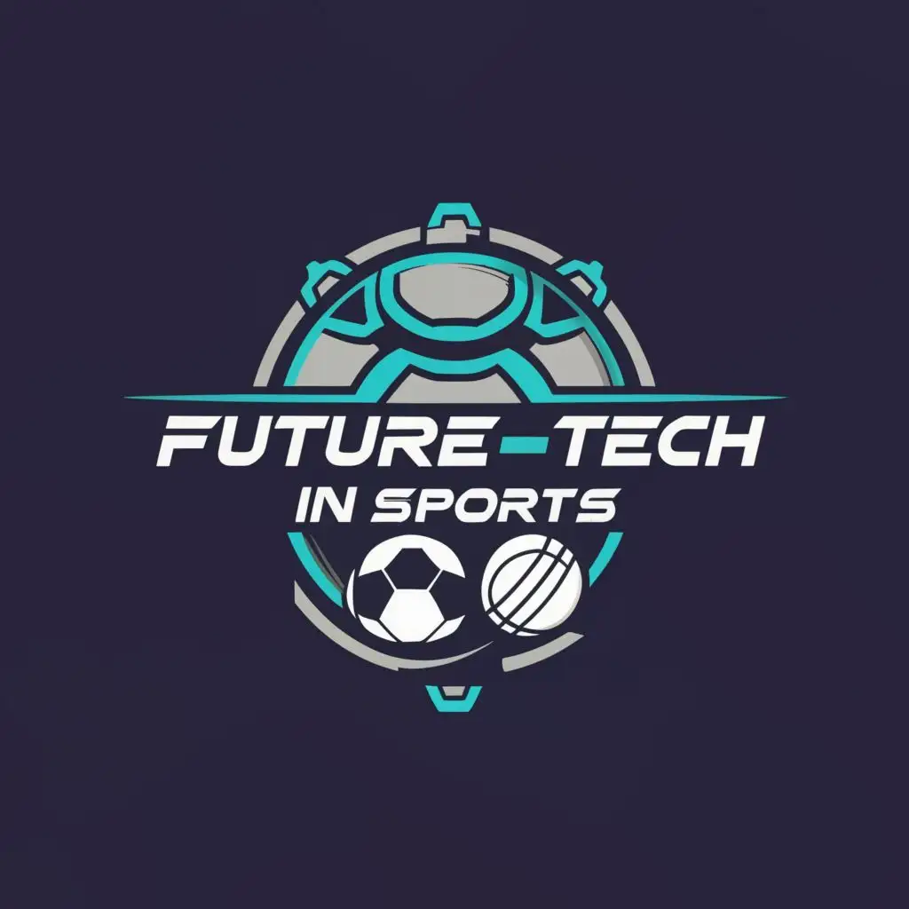 logo, technology, sports, football, with the text "future tech in sports", typography, be used in Sports Fitness industry