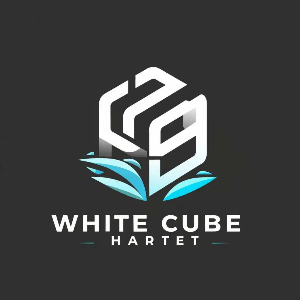 a logo design,with the text "white cube charter", main symbol:Cube on water,Minimalistic,be used in Events industry,clear background