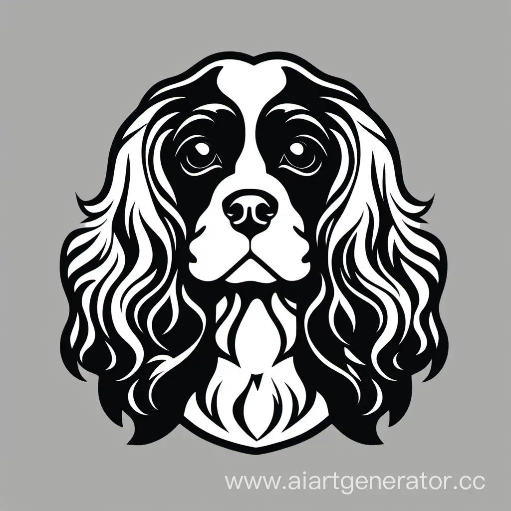 Cavalier-Spaniel-Vector-Logo-in-Black-and-White