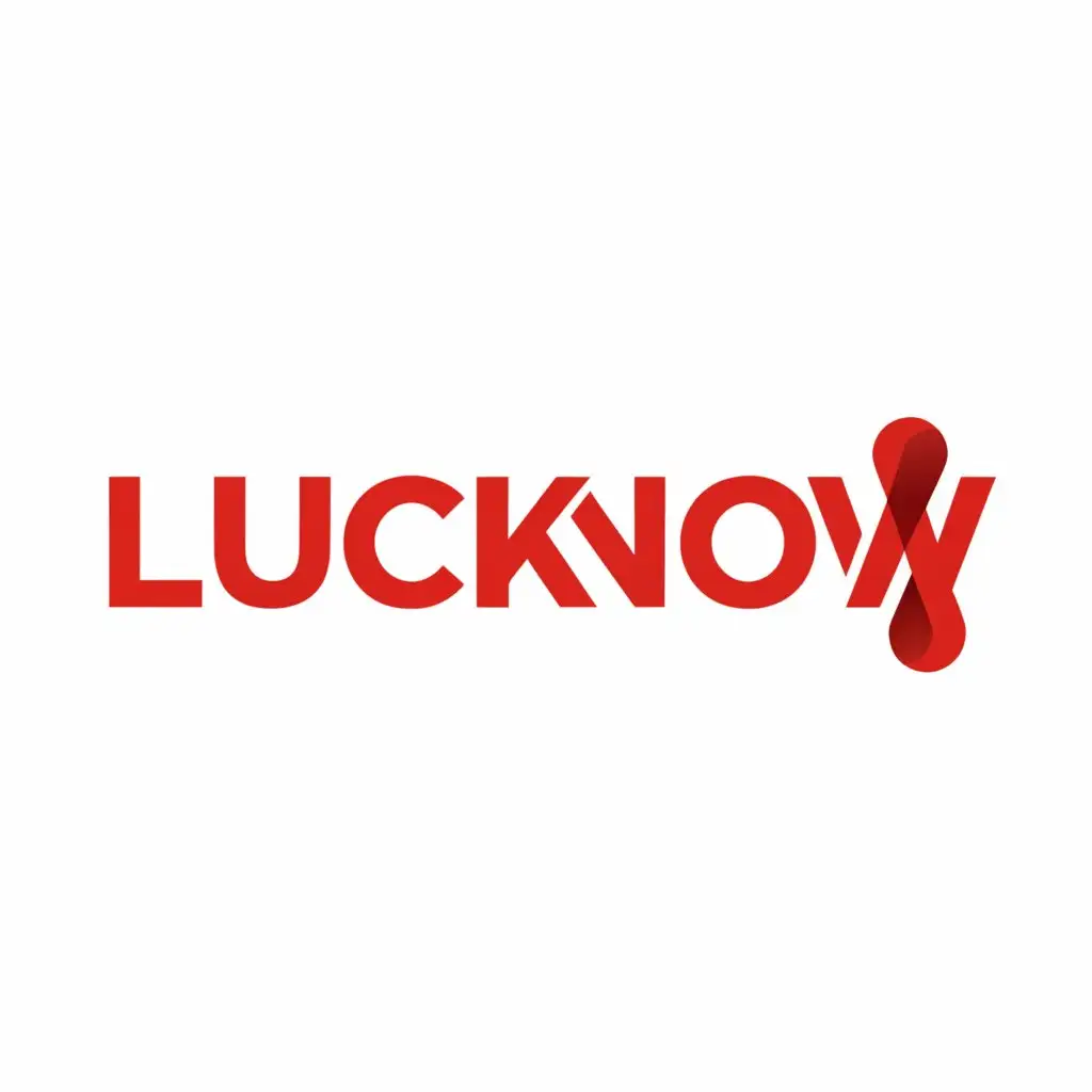 a logo design,with the text "LUCKNOW", main symbol:RED,MONEYSIGN,Moderate,clear background